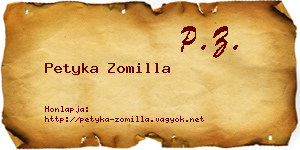 Petyka Zomilla névjegykártya